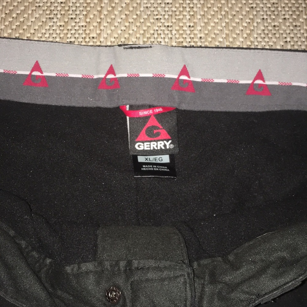 Black Gerry snow pants.
